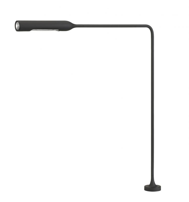 Schwarze Flo Schreibtischleuchte mit LED-Technologie. Moderne Büroleuchte für ergonomisches Arbeiten und stilvolles Design.